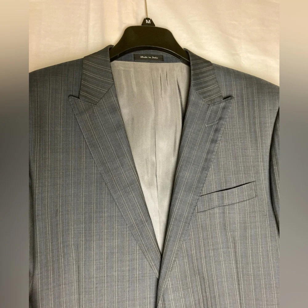 Tiglio luxe silk and wool Charcoal Pinstripe Blazer